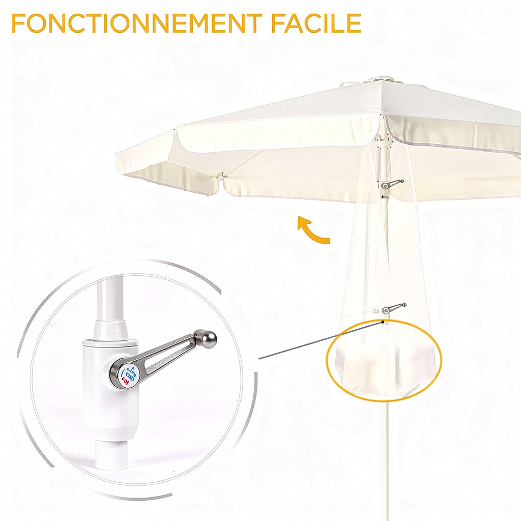 Parasol inclinable 2,65 m bois