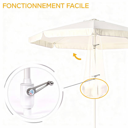 Parasol inclinable 2,65 m bois