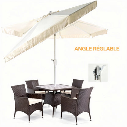 Parasol inclinable 2,65 m bois