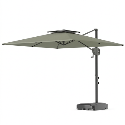 Parasol déporté carré double toit