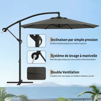 Parasol Déporté 300 cm Rotatifger