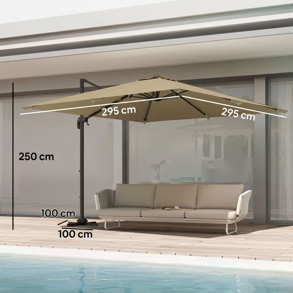 Parasol déporté carré 3x3 mbis