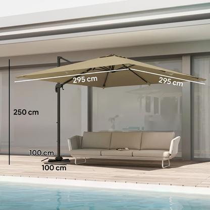 Parasol déporté carré 3x3 mbis