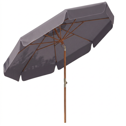 Parasol bois 300 cm toile grise